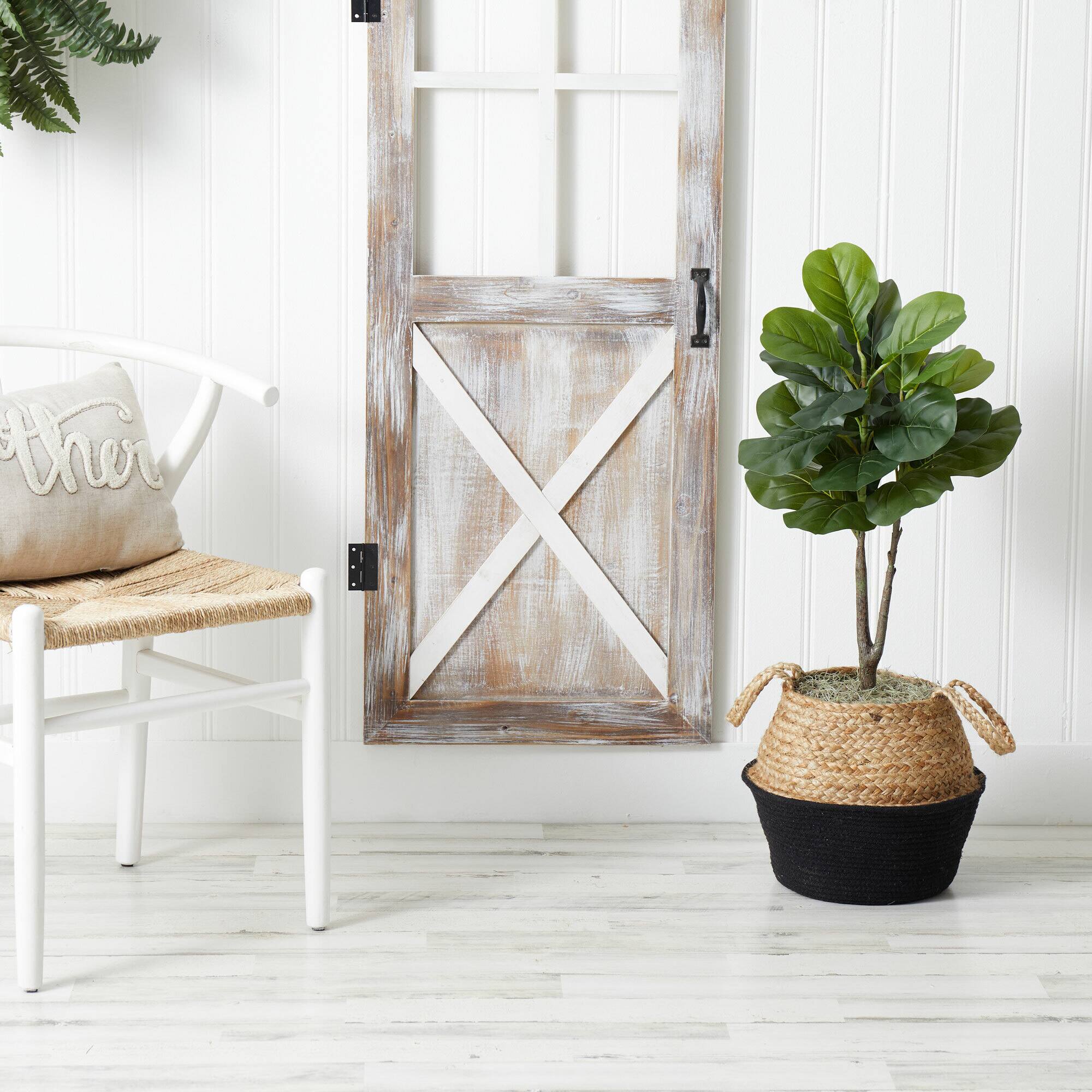 3ft. Artificial Fiddle Leaf Fig Tree With Handmade Cotton & Jute Woven Basket DIY Kit